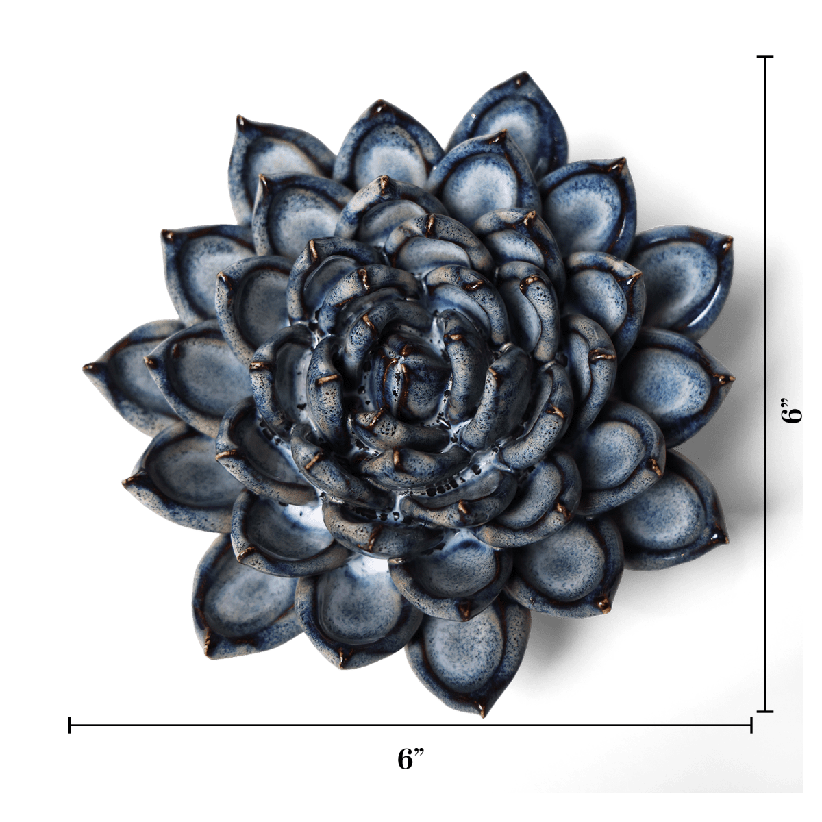 Ceramic Flower Succulent Blue 6 - Chive UK Wholesale