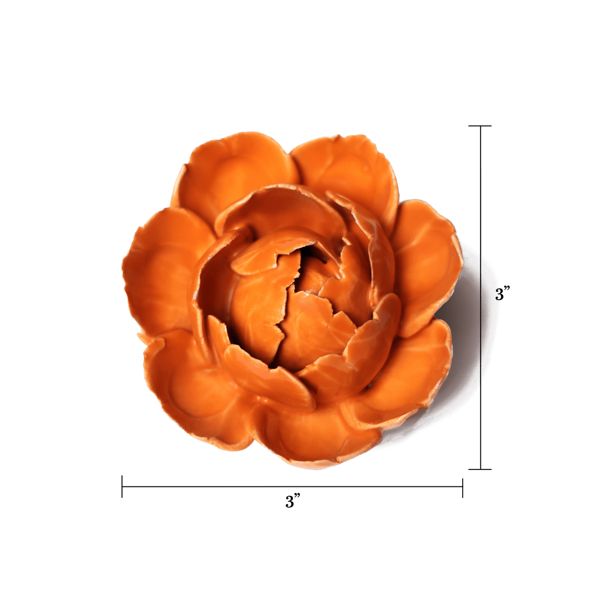 Ceramic Flower Peony Orange 7 - Chive UK Wholesale