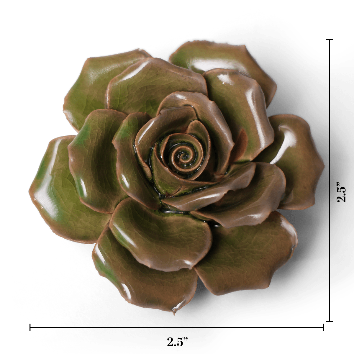 Ceramic Flower Rose Green 9 - Chive UK Wholesale