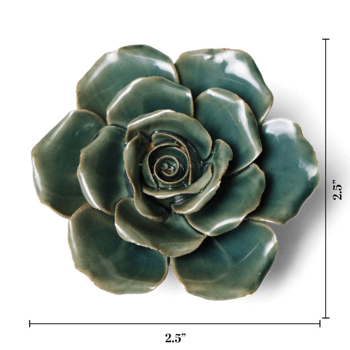 Ceramic Flower Rose Teal 9 - Chive UK Wholesale