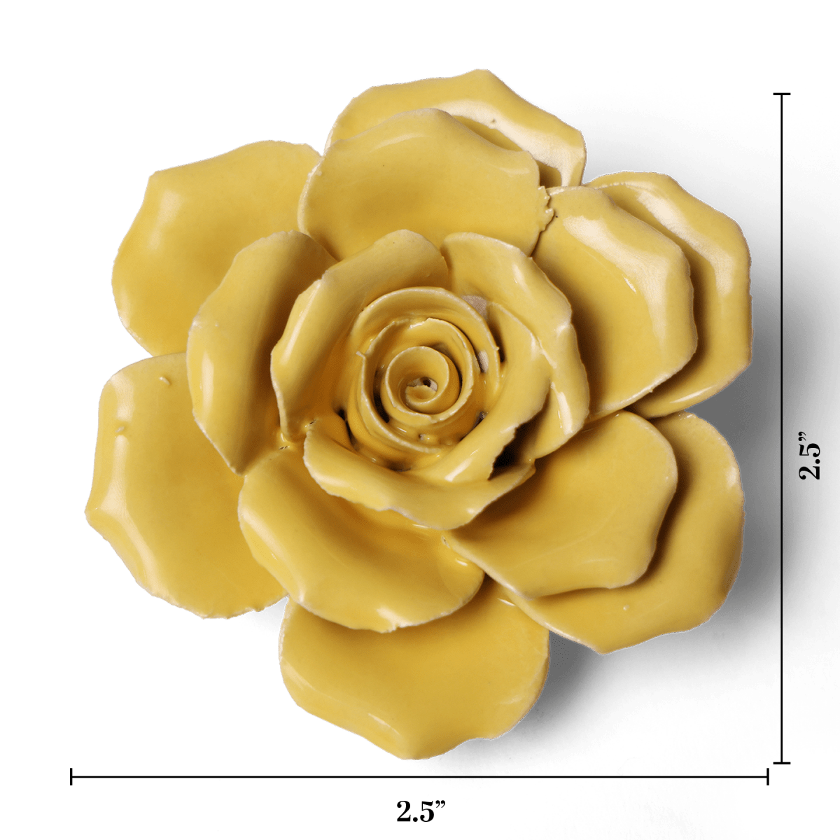 Ceramic Flower Rose Yellow 9 - Chive UK Wholesale