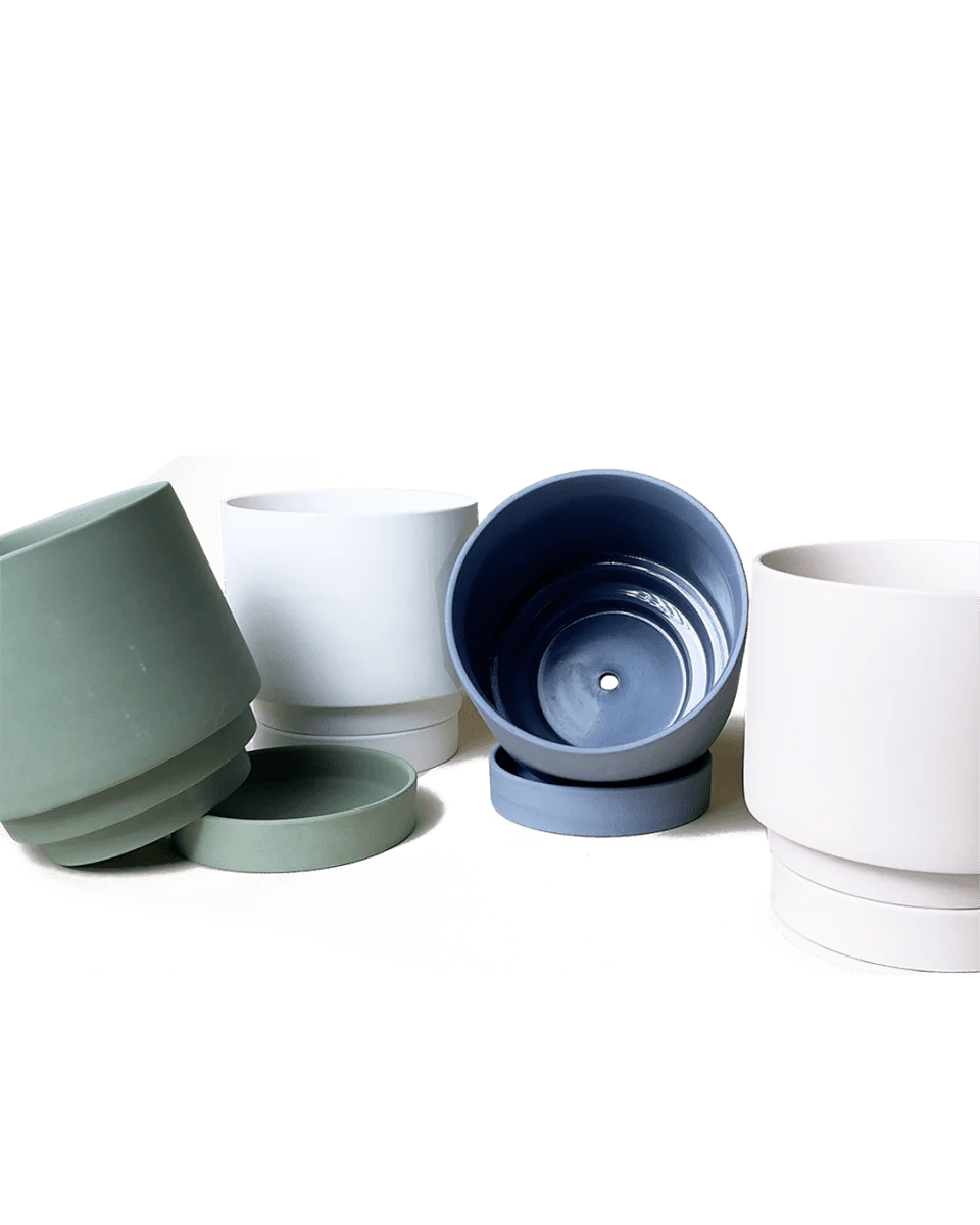 Casey Porcelain Modern Pot And Saucer Kit - Chive UK Wholesale