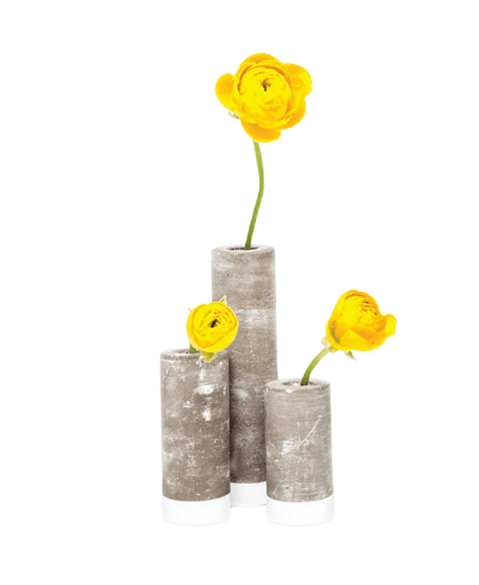 Cement Flower Vase Lined With Glass Tube - Chive UK Wholesale