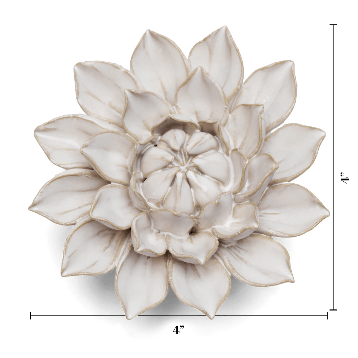 Coastal Ceramic Flower Ivory Dahlia - Chive UK Wholesale