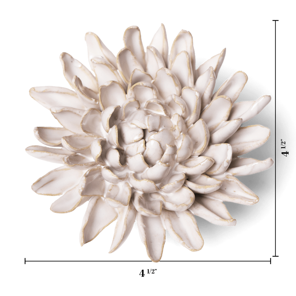 Coastal Ceramic Flower Ivory Chrysanthemum - Chive UK Wholesale