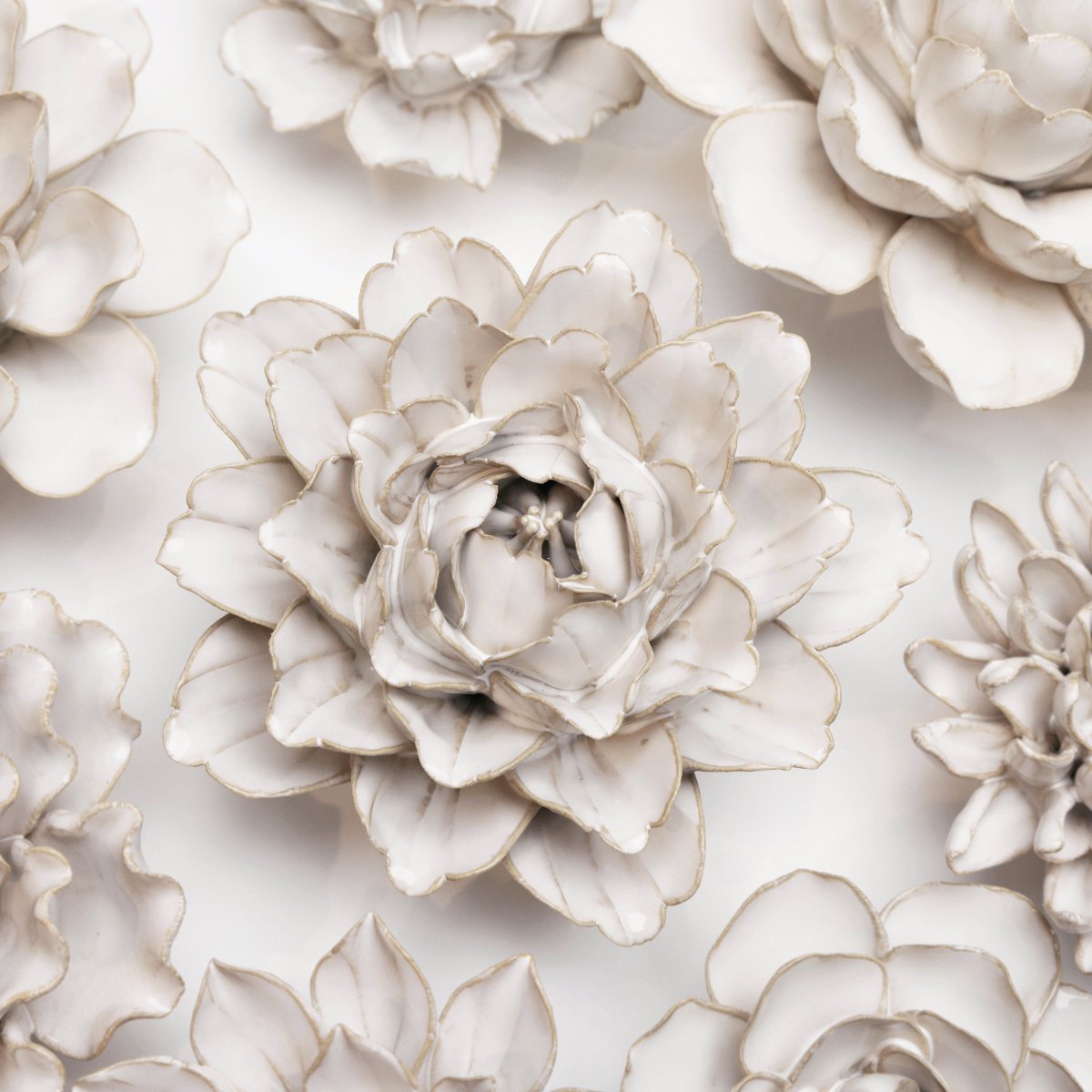 Coastal Ceramic Flower Ivory Zinnia - Chive UK Wholesale