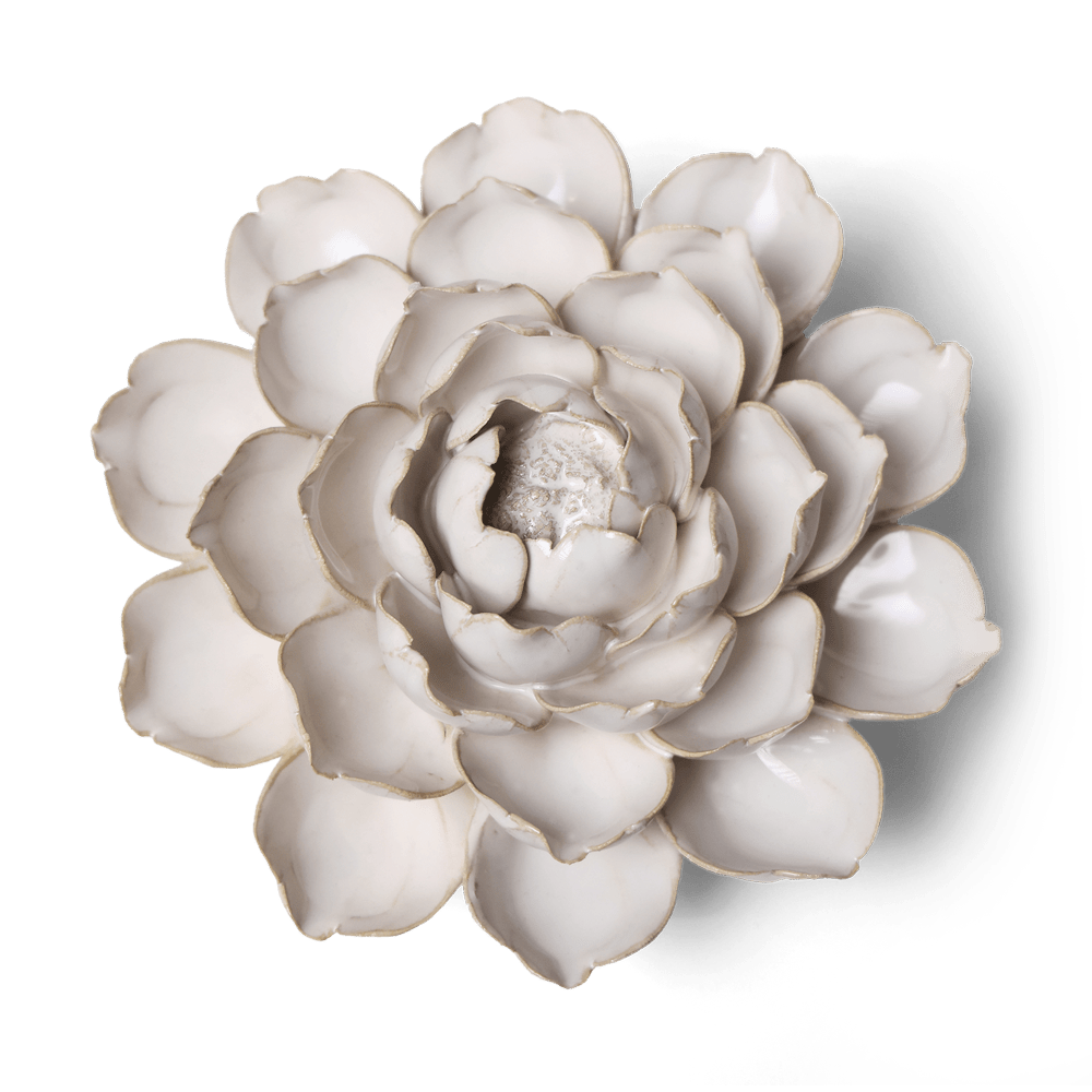 Coastal Ceramic Flower Ivory Cabbage Flower - Chive UK Wholesale