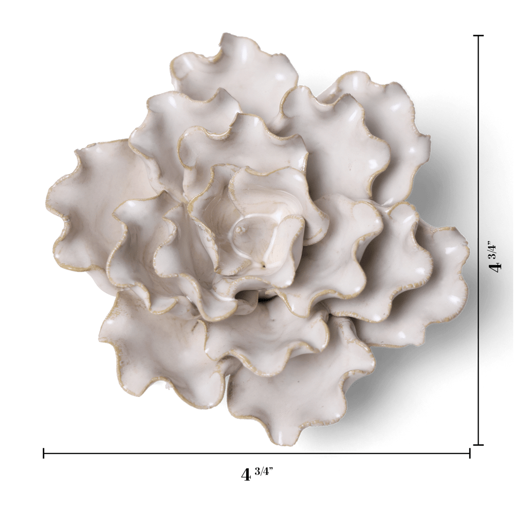 Coastal Ceramic Flower Ivory Sea Lettuce Medium - Chive UK Wholesale