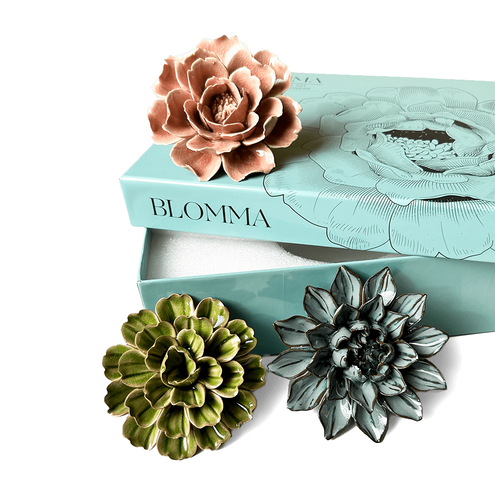 Ceramic Flower Blomma Box Set - Chive UK Wholesale