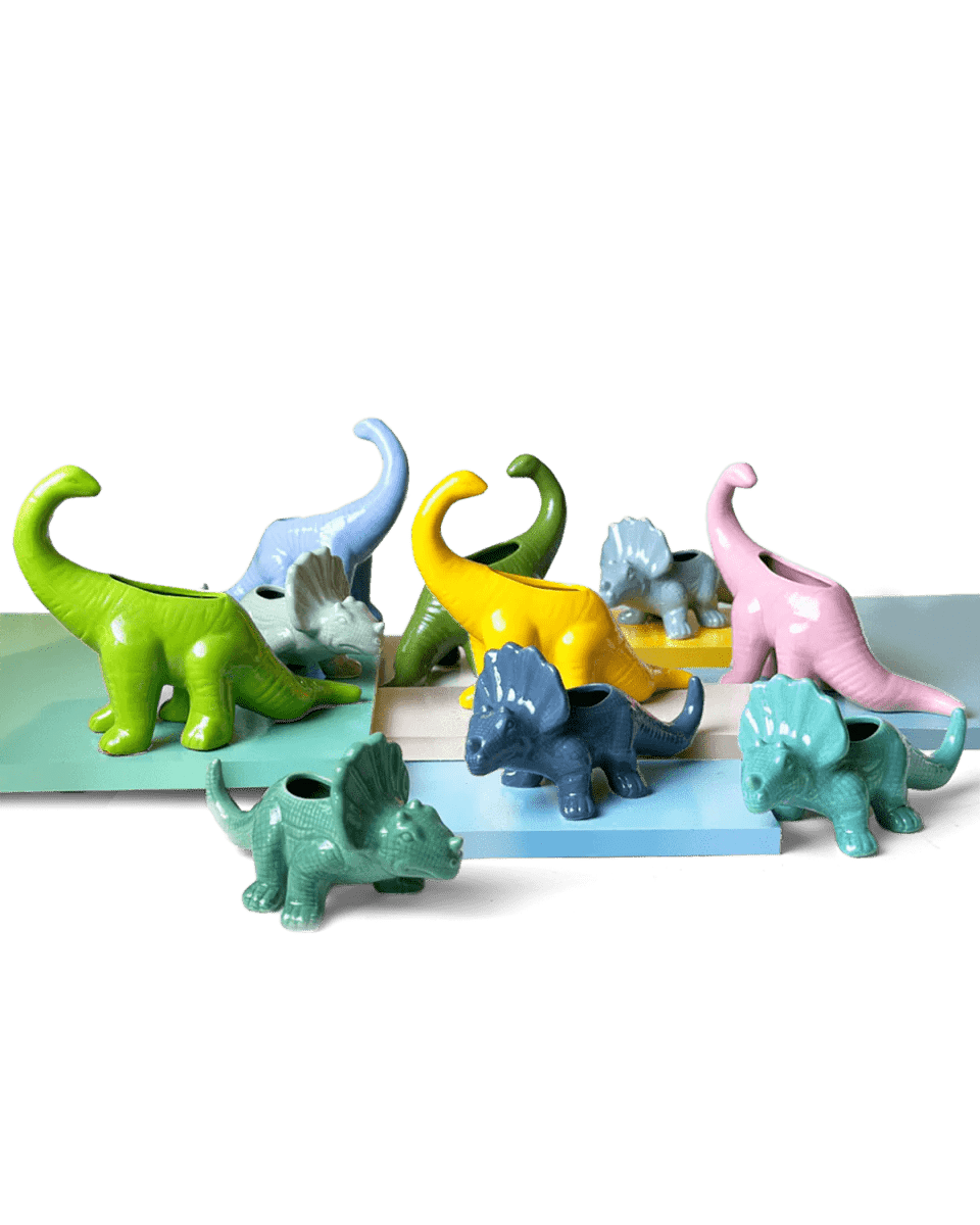 Dinosaur Ceramic Indoor Plant Pot Kits - Chive UK Wholesale