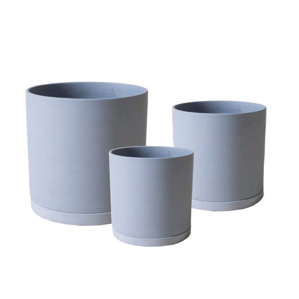 Dojo Porcelain Modern Indoor Plant Pot With Saucer - Chive UK Wholesale