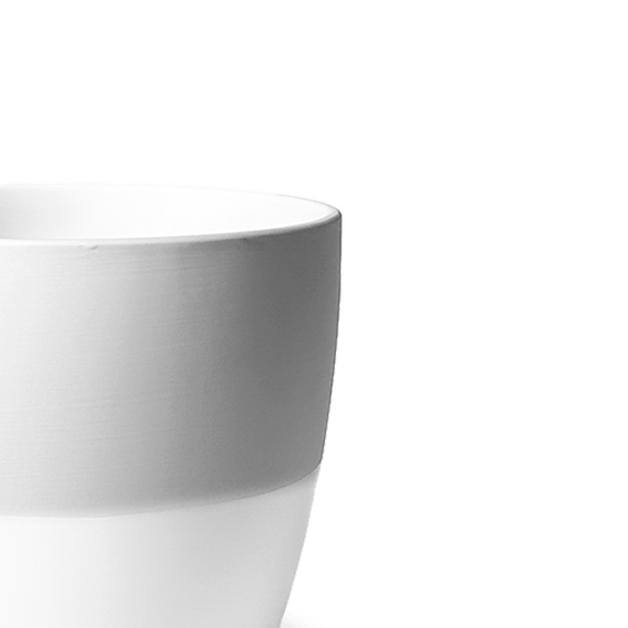 Dyad Porcelain Modern Indoor Plant Pot With Saucer - Chive UK Wholesale