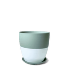 Dyad Porcelain Modern Indoor Plant Pot With Saucer - Chive UK Wholesale