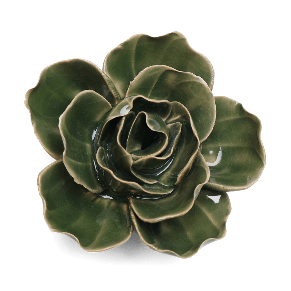 English Garden Ceramic Flower Green Ranunculus - Chive UK Wholesale