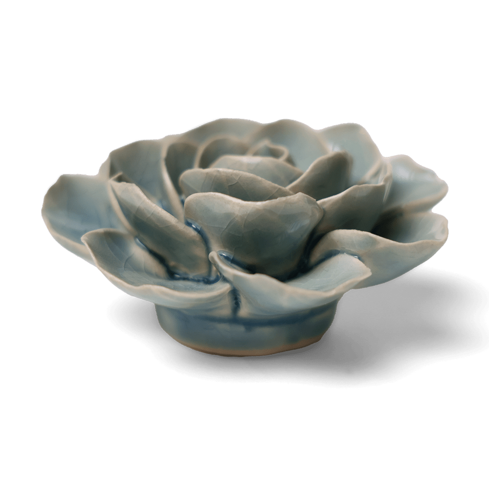 English Garden Ceramic Flower Teal Ranunculus - Chive UK Wholesale