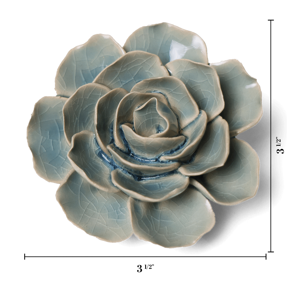 English Garden Ceramic Flower Teal Ranunculus - Chive UK Wholesale