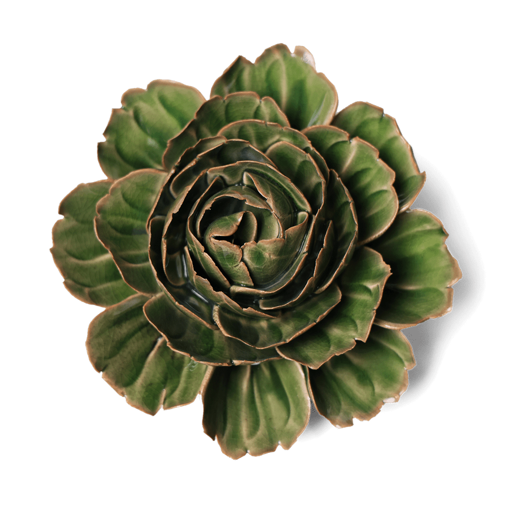 English Garden Ceramic Flower Green Cabbage Flower - Chive UK Wholesale