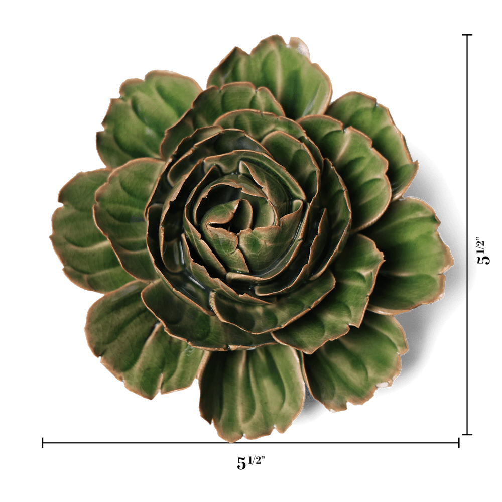 English Garden Ceramic Flower Green Cabbage Flower - Chive UK Wholesale