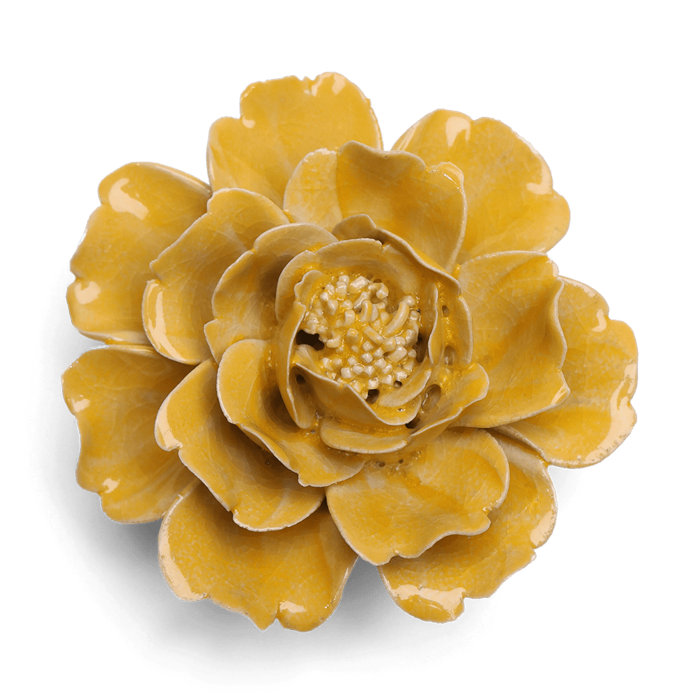 English Garden Ceramic Flower Yellow Rose - Chive UK Wholesale