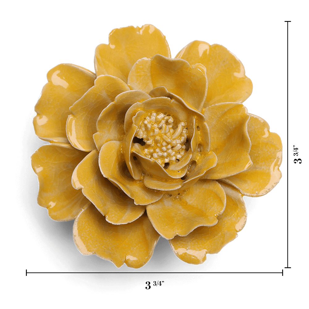 English Garden Ceramic Flower Yellow Rose - Chive UK Wholesale