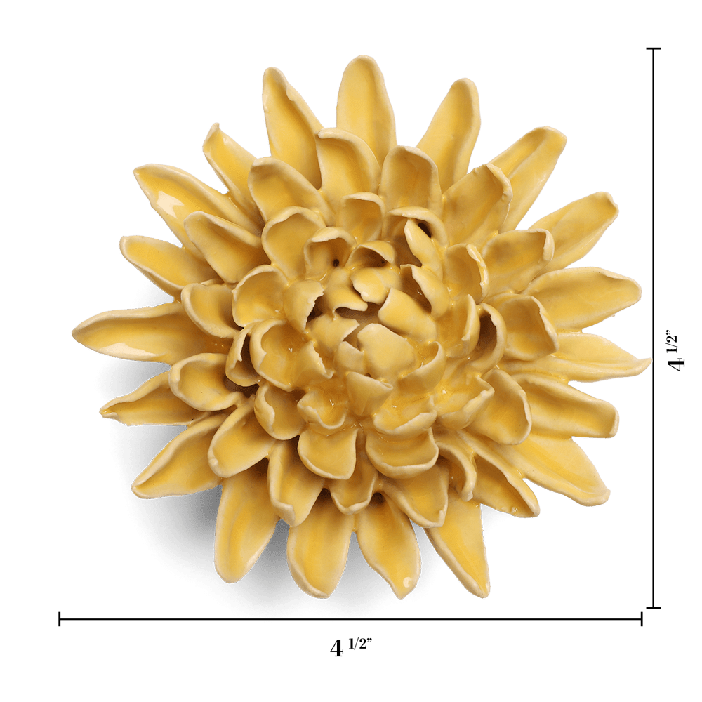 English Garden Ceramic Flower Yellow Chrysanthemum - Chive UK Wholesale