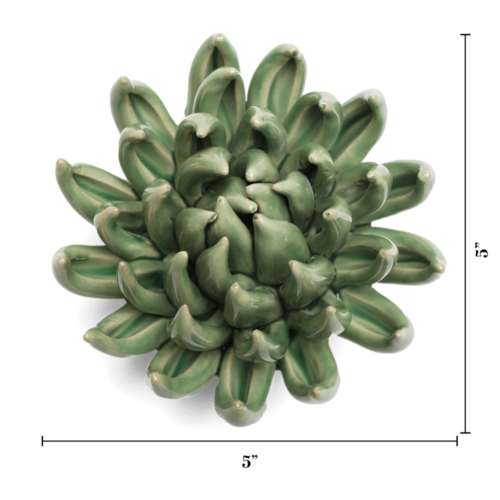 English Garden Ceramic Flower Green Large Succulent - Chive UK Wholesale