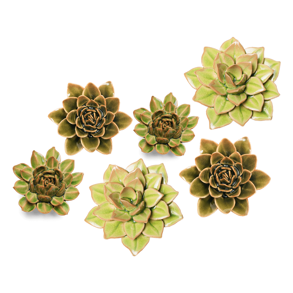 Ceramic Flower Collection 13 Dark Green Flower - Chive UK Wholesale