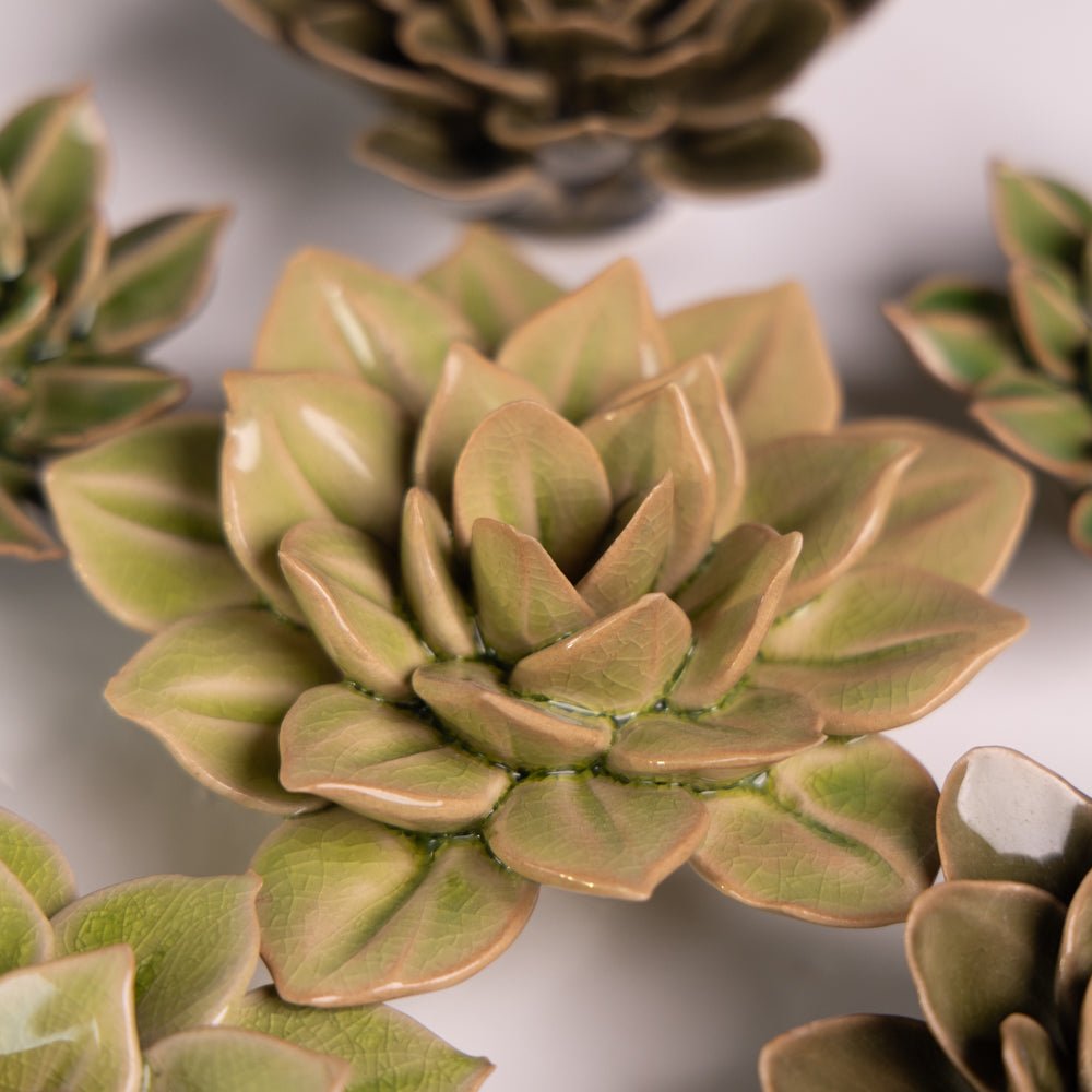 Ceramic Flower Collection 13 Dark Green Flower - Chive UK Wholesale