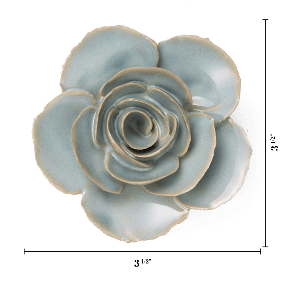 France Ceramic Flower Teal Ranunculus - Chive UK Wholesale