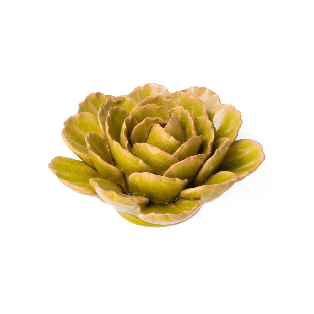 France Ceramic Flower Green Peony - Chive UK Wholesale