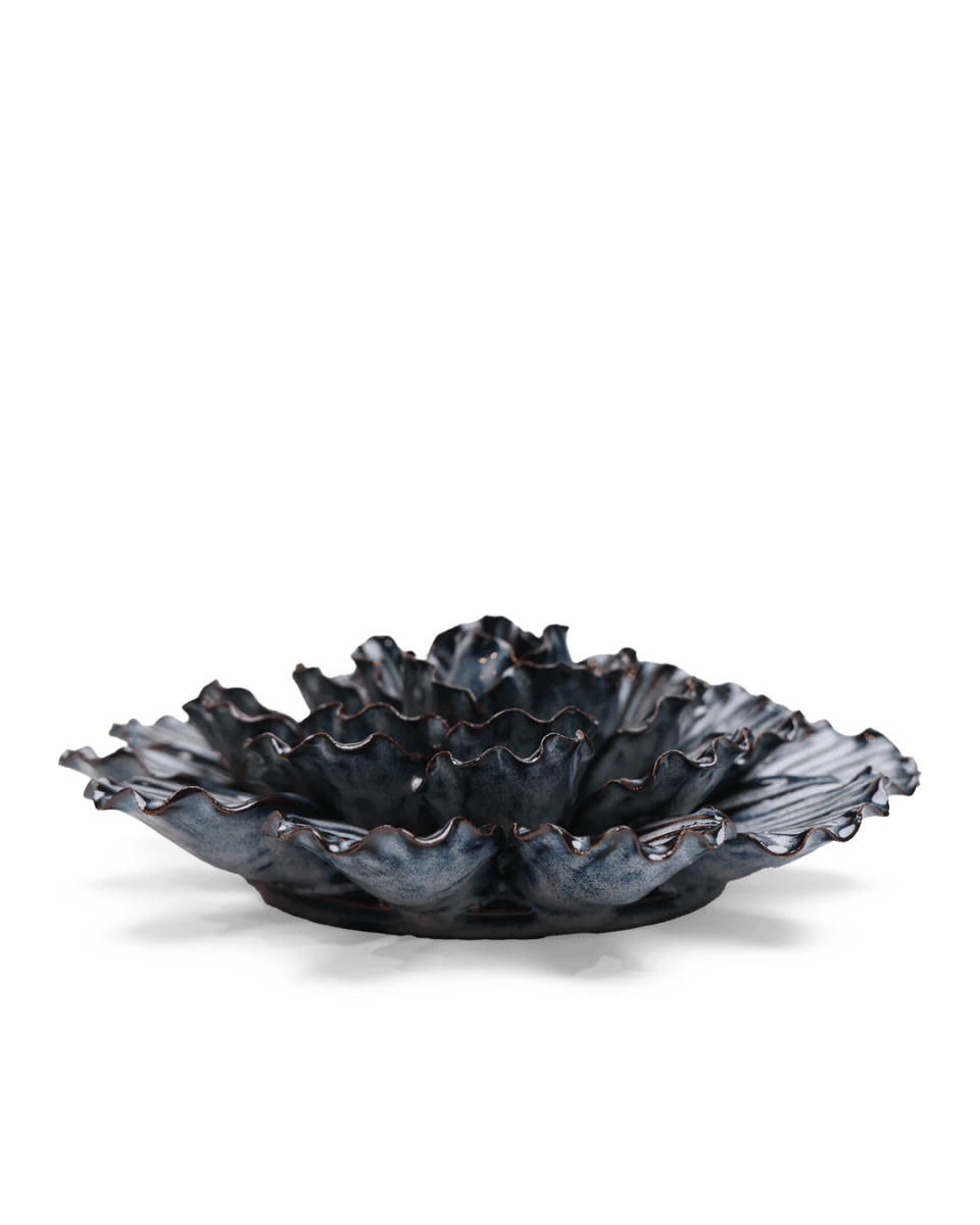 JA25 Navy Dinner Plate Dahlia - Chive UK Wholesale