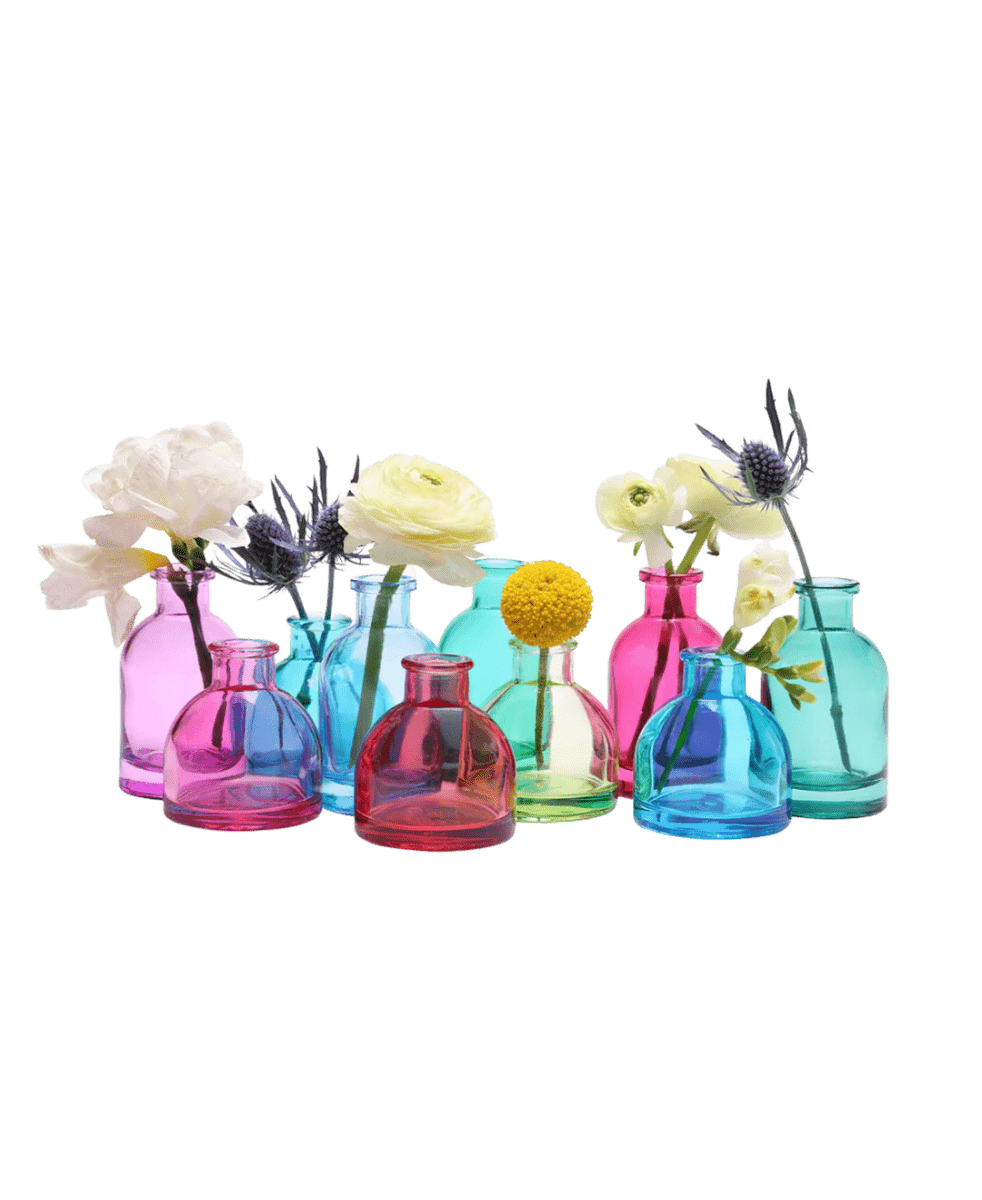 Loft Glass Bud Vase Jewel Tone 10pc Kits - Chive UK Wholesale