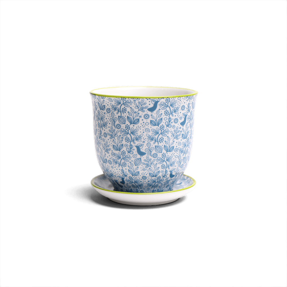 Liberte Porcelain Pot And Saucer Set With Drainage - Chive UK Wholesale