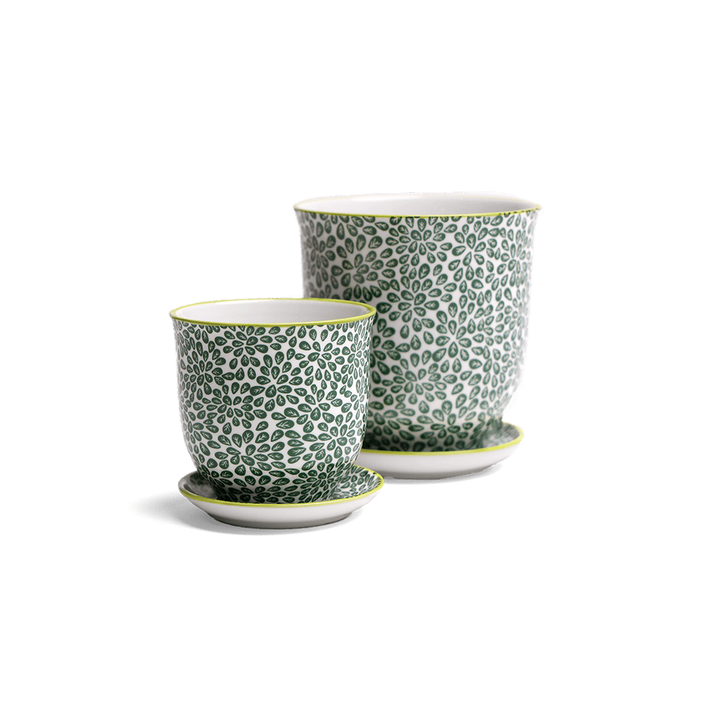 Liberte Porcelain Pot And Saucer Set With Drainage - Chive UK Wholesale