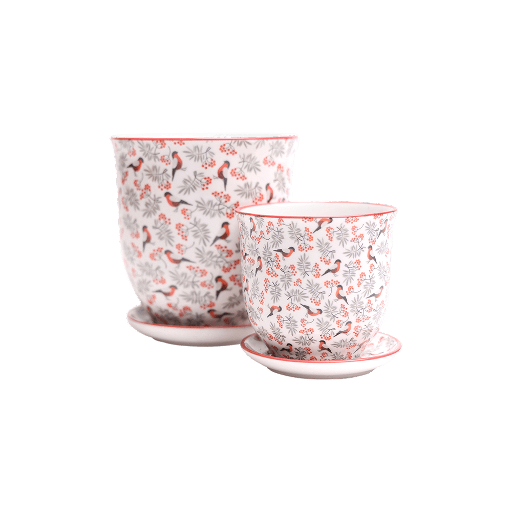 Liberte Porcelain Pot And Saucer Set With Drainage - Chive UK Wholesale