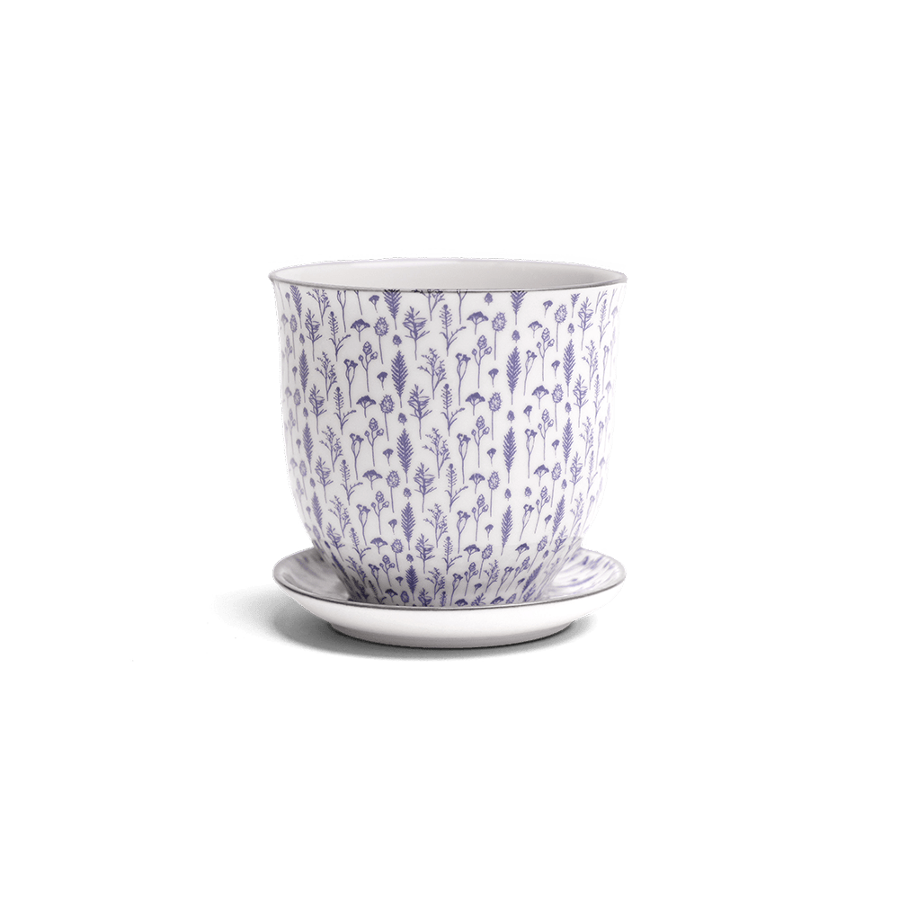 Liberte Porcelain Pot And Saucer Set With Drainage - Chive UK Wholesale