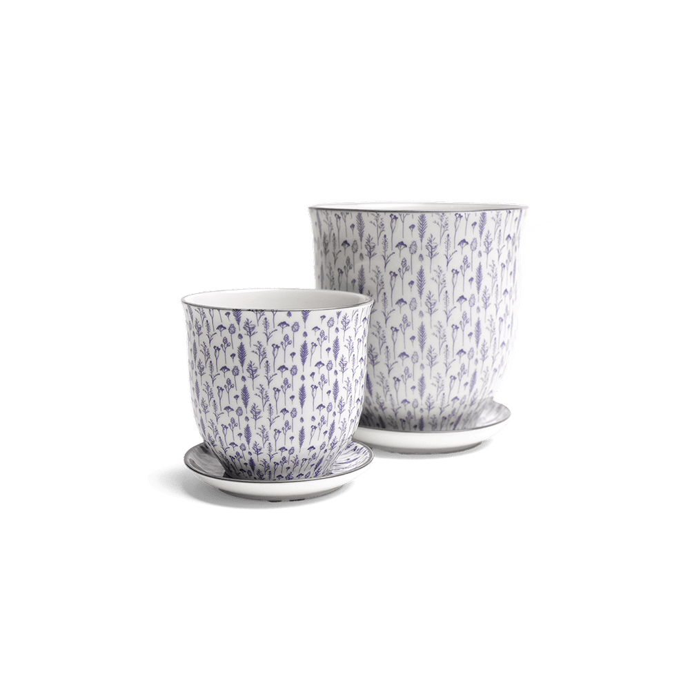 Liberte Porcelain Pot And Saucer Set With Drainage - Chive UK Wholesale