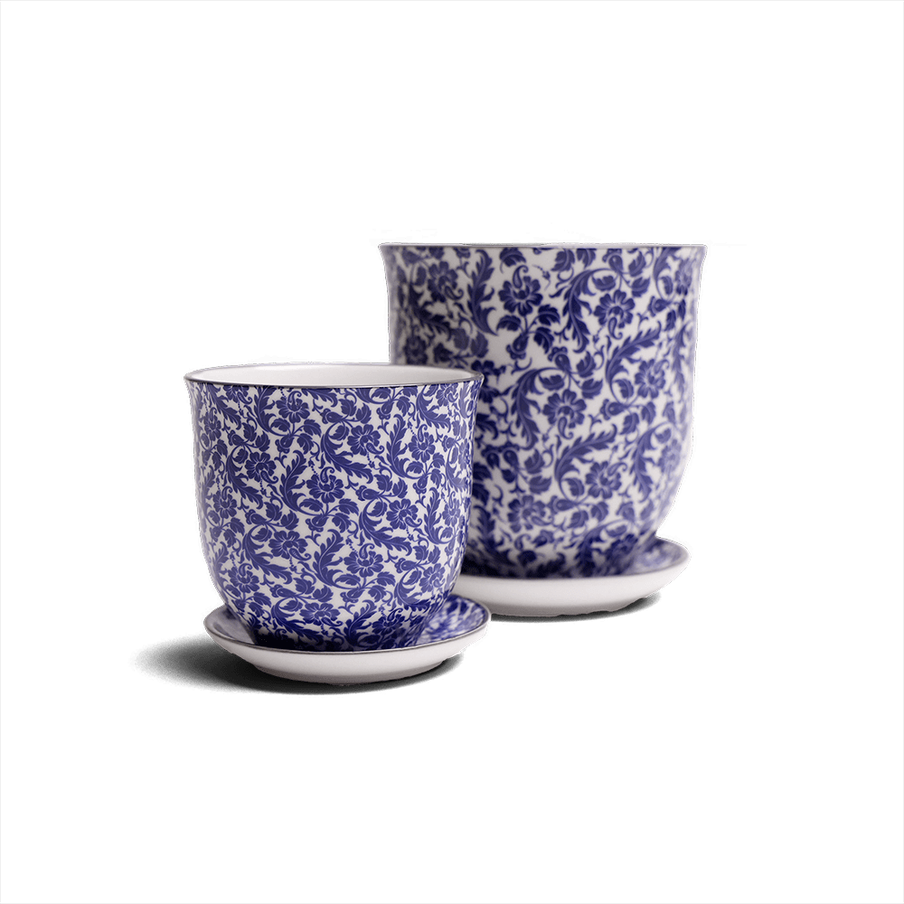 Liberte Porcelain Pot And Saucer Set With Drainage - Chive UK Wholesale