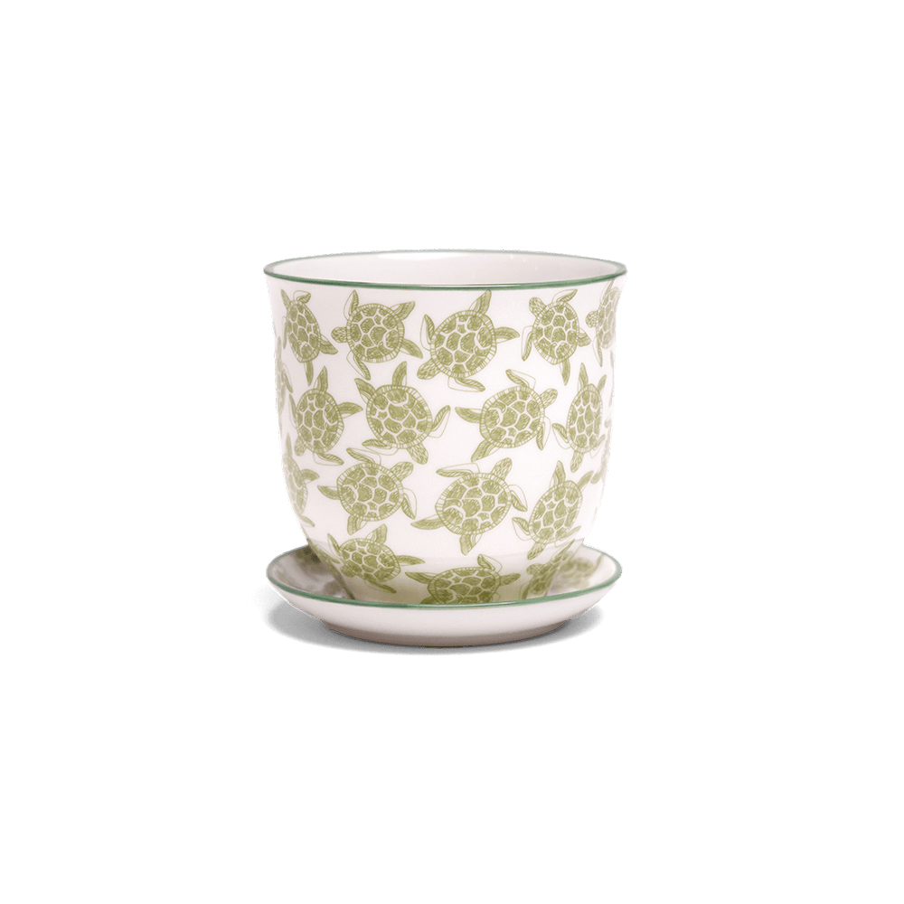 Liberte Porcelain Pot And Saucer Set With Drainage - Chive UK Wholesale