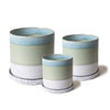 Minute Ceramic Pot And Saucer With Drainage Sets
