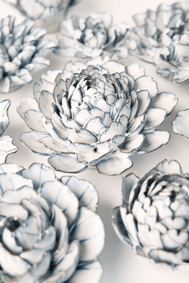 Nantucket Ceramic Flower Blue White Tree Peony - Chive UK Wholesale