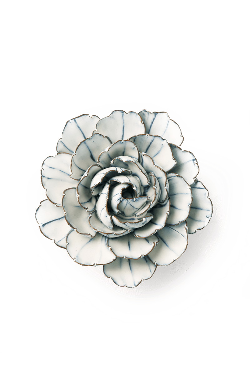 Nantucket Ceramic Flower Blue White Zinnia - Chive UK Wholesale