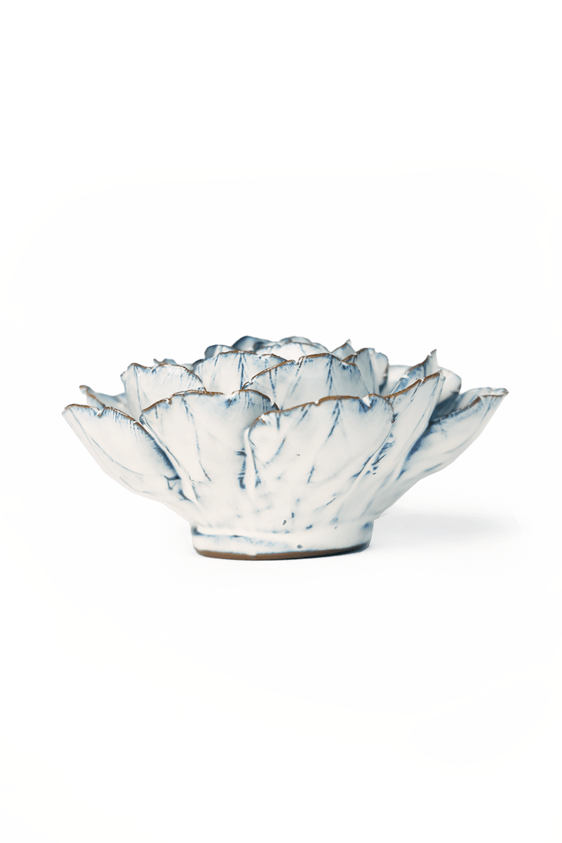 Nantucket Ceramic Flower Blue White Zinnia - Chive UK Wholesale