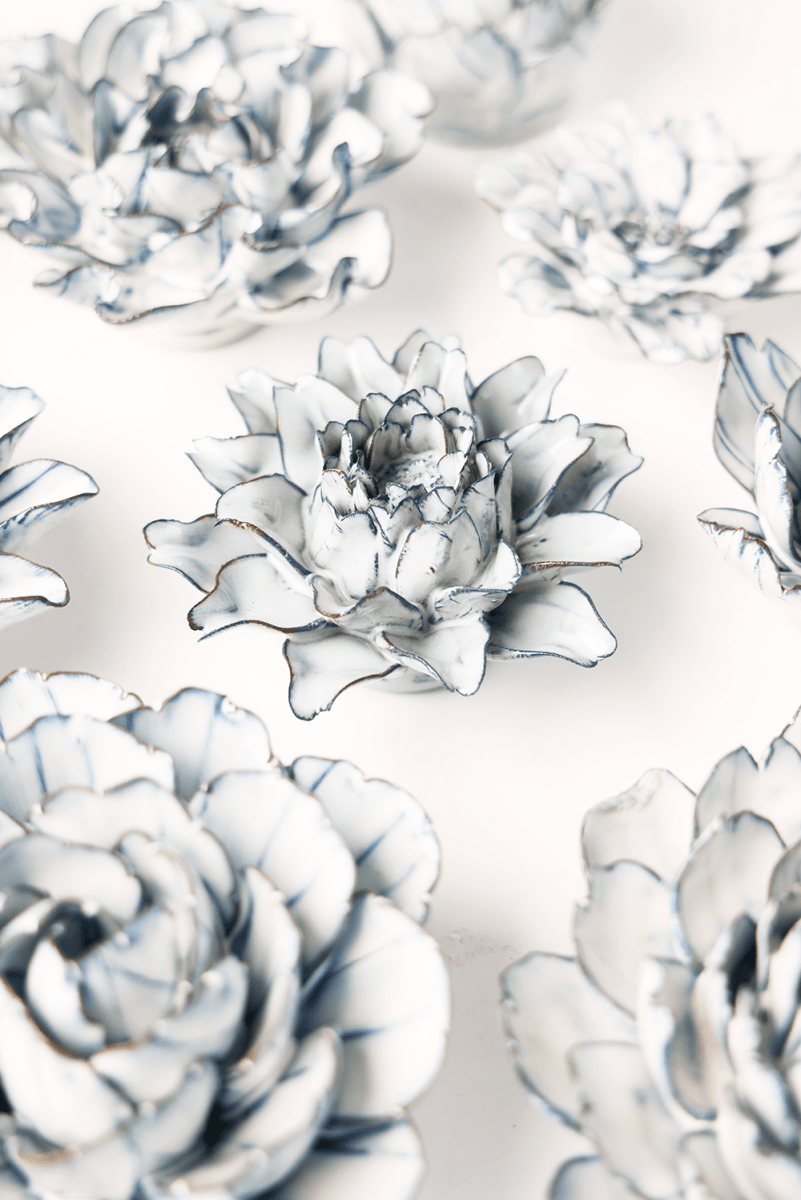 Nantucket Ceramic Flower Blue White Gladiolus - Chive UK Wholesale