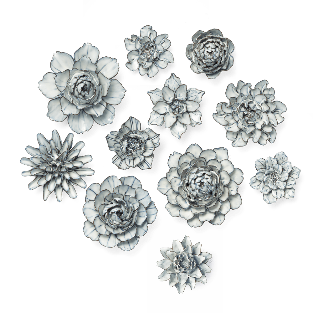 Nantucket Ceramic Flower Blue White Poppy - Chive UK Wholesale