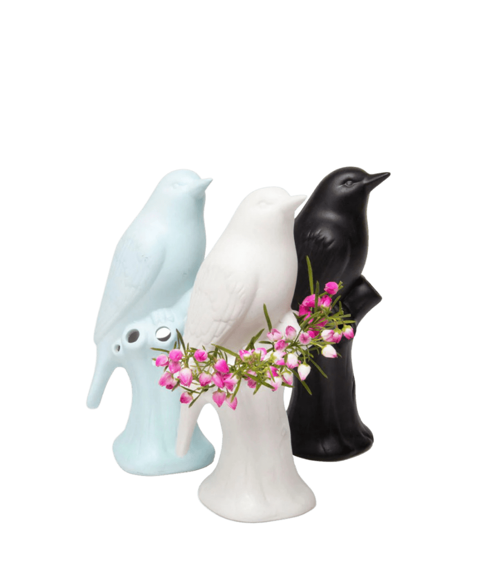 Bird Porcelain Modern Flower Vase - Chive UK Wholesale