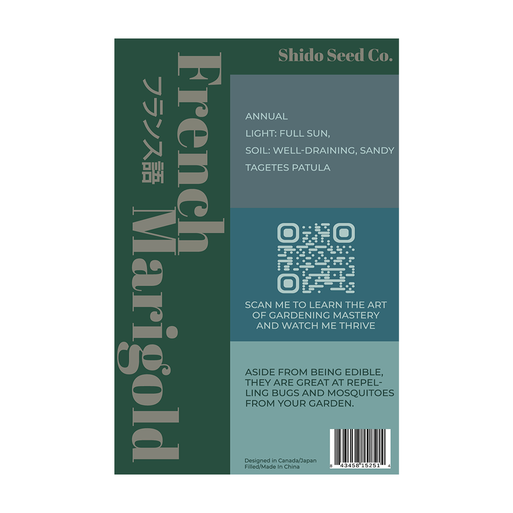 French Marigold Flower Seeds Packet - Chive UK Wholesale