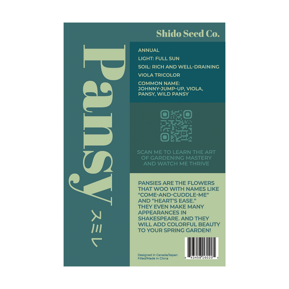 Pansy Flower Seeds Packet - Chive UK Wholesale