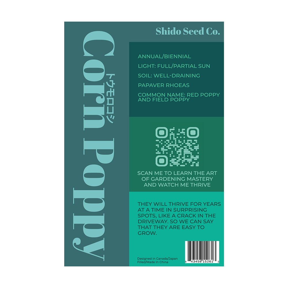 Corn Poppy Flower Seeds Packet - Chive UK Wholesale