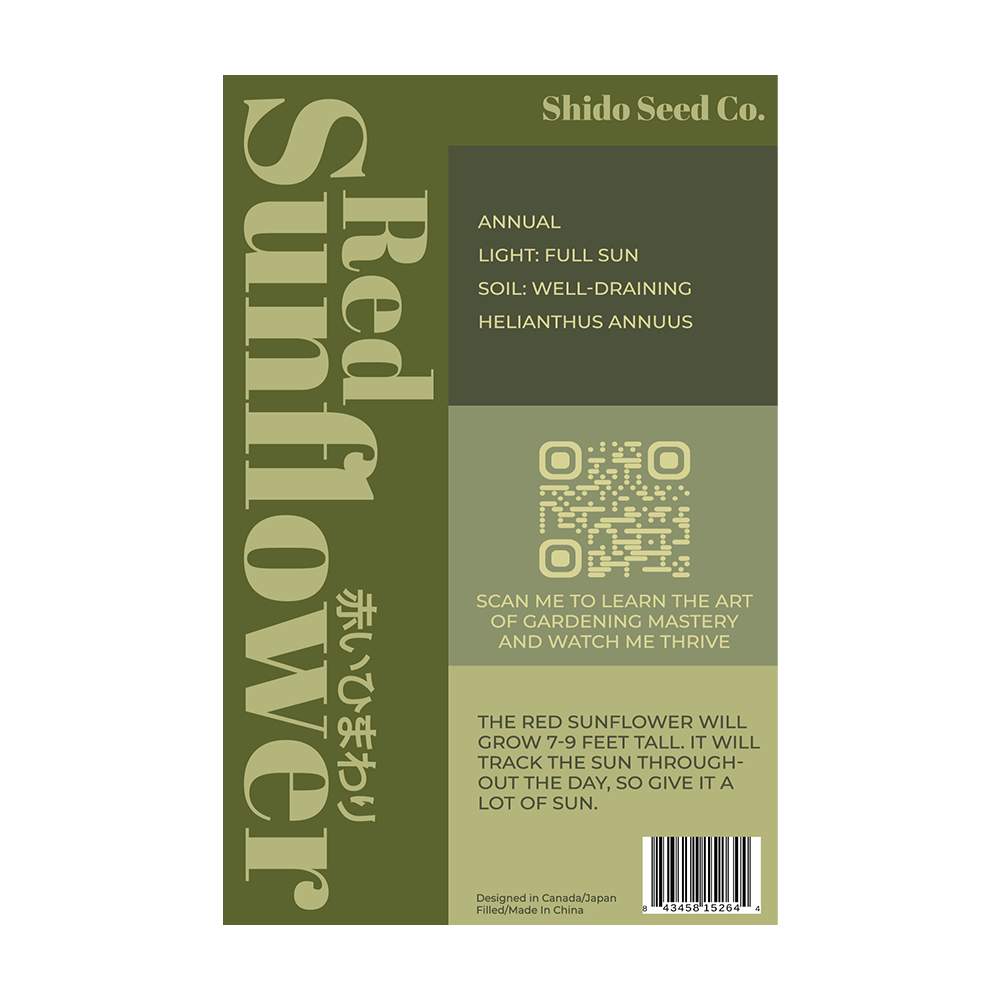 Red Sunflower Flower Seeds Packet - Chive UK Wholesale